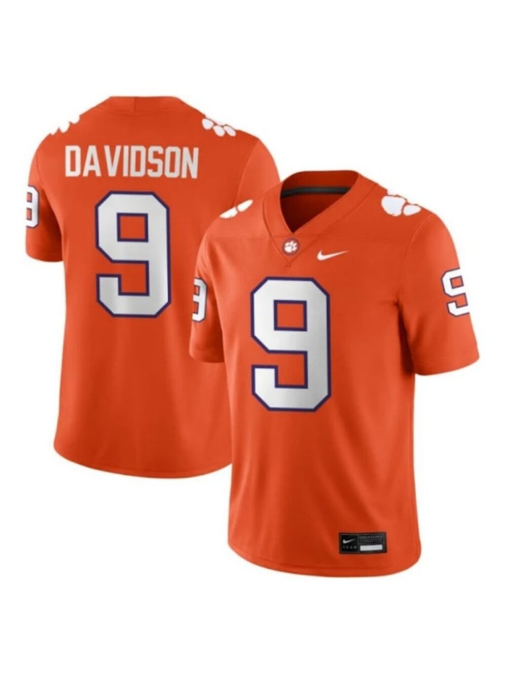 Adult Mens GIDEON DAVIDSON Orange Jersey Stitched Vapor